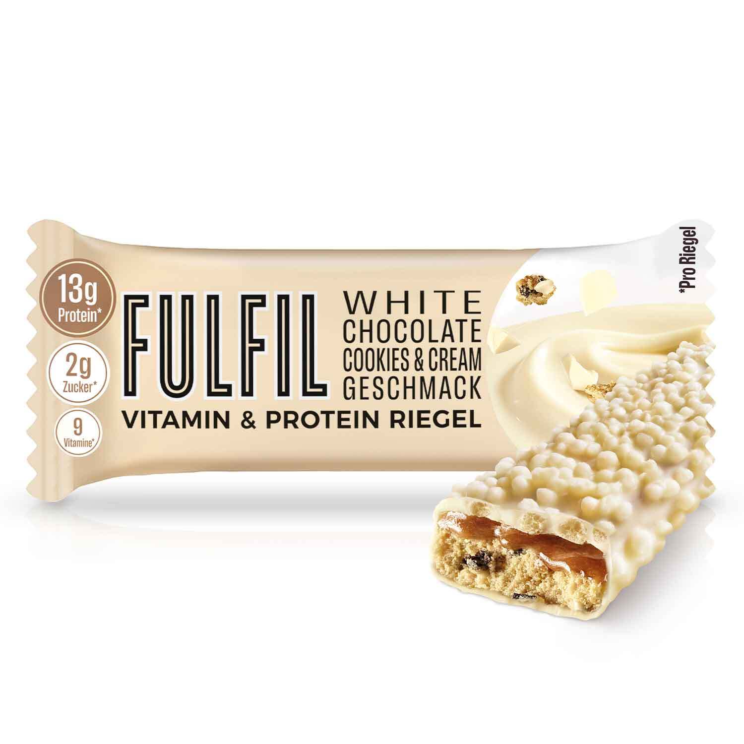Fulfil Vitamin & Protein Riegel White Chocolate Cookies & Cream 40g