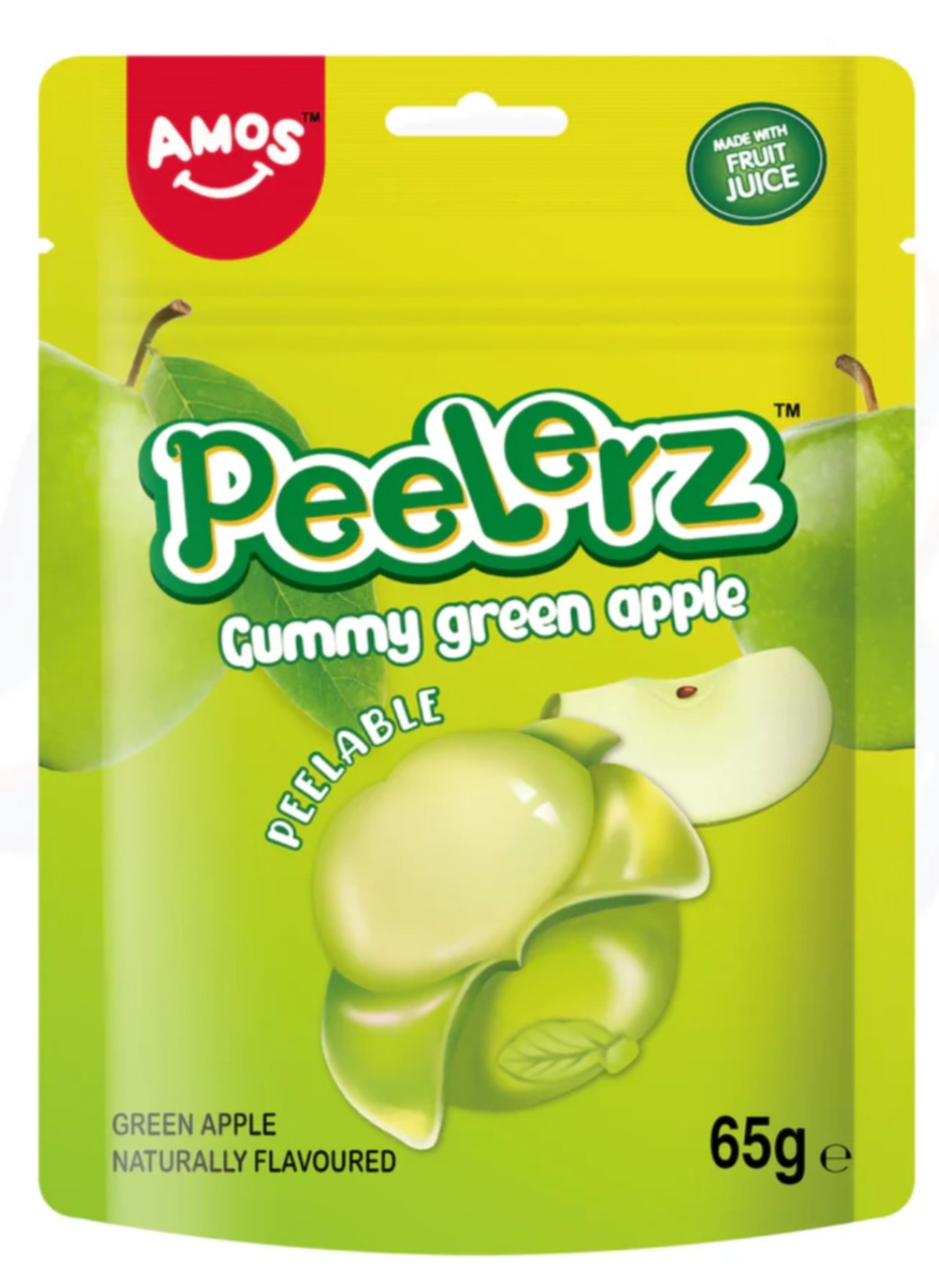 Amos Peelerz Gummy Candy Green Apple 65g
